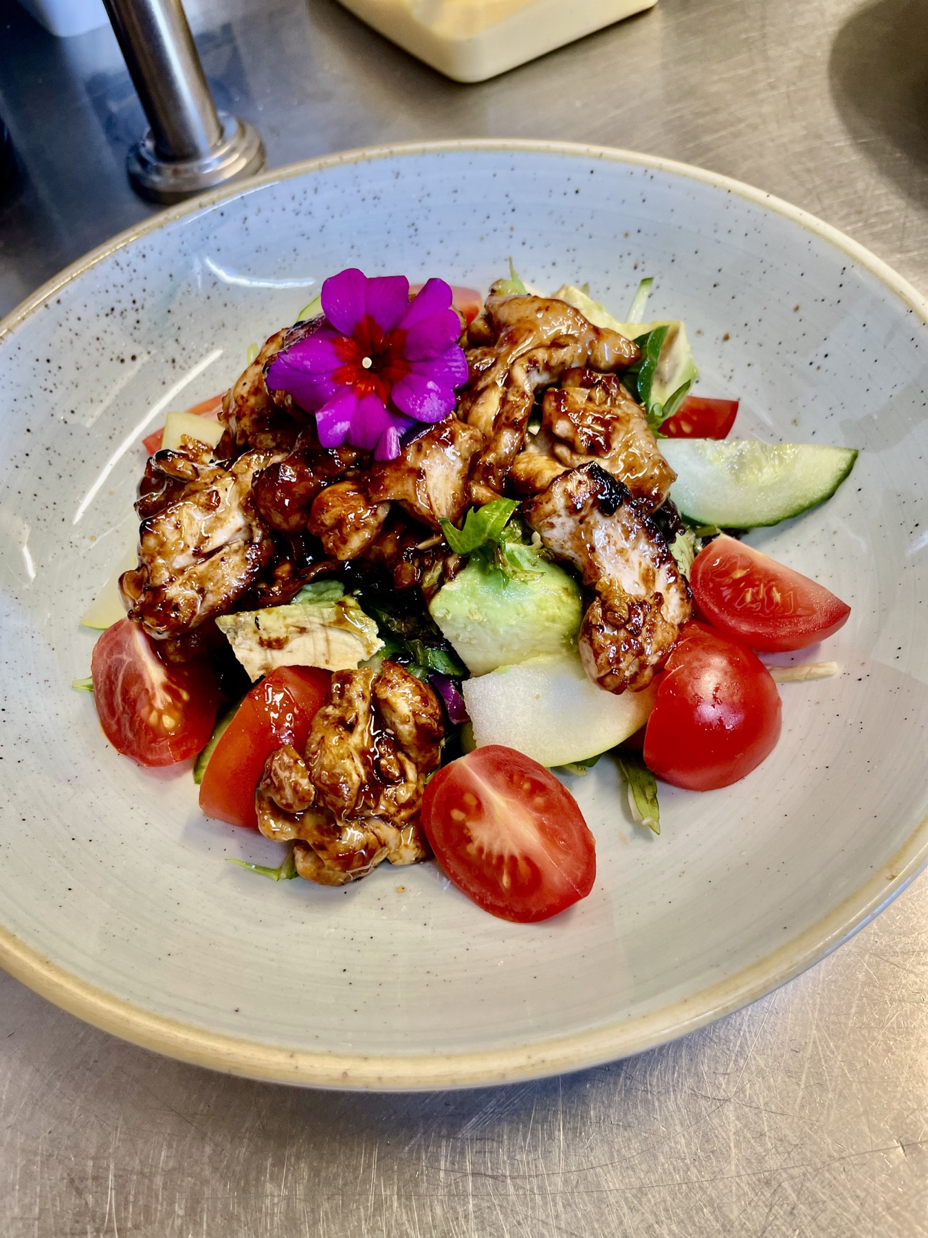 Honey soy chicken salad at Little Q